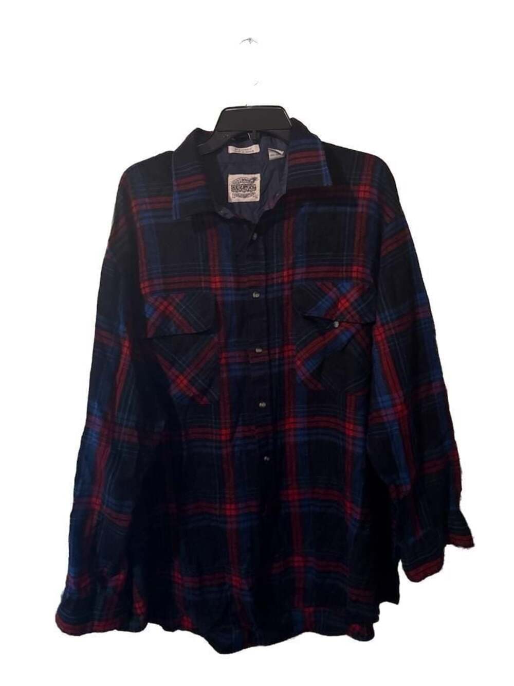 Vintage Saugatuck Dry Goods Co Plaid Acrylic Flannel Long Sleeve Shirt